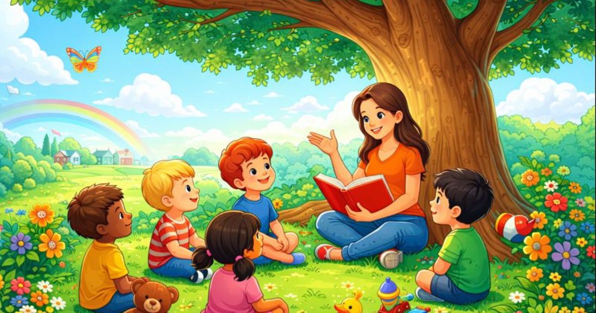 சிறுவர் பூங்காவில் குழந்தைகள் விளையாடும் காட்சி