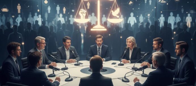 விவாதக் களம் நிகழ்ச்சியை பிரதிபலிக்கும் தமிழ் கருத்தரங்கின் படம்