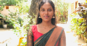 Tamil FM radio program promotional design featuring Miss M. Luxshitha