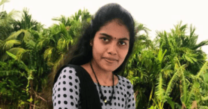 Tamil FM radio program promotional design featuring Miss T. Labitha