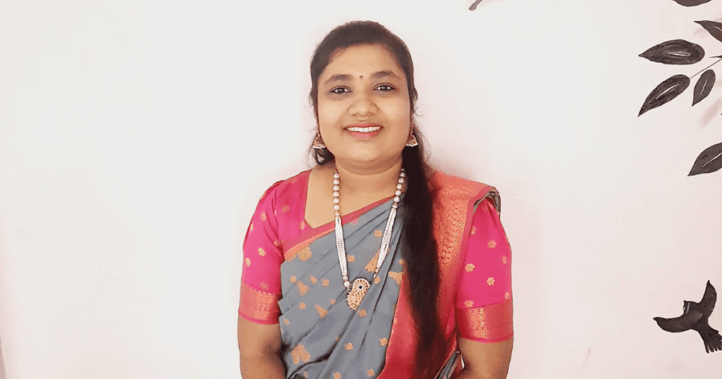 Tamil FM radio program promotional design featuring Miss K. Kaveri